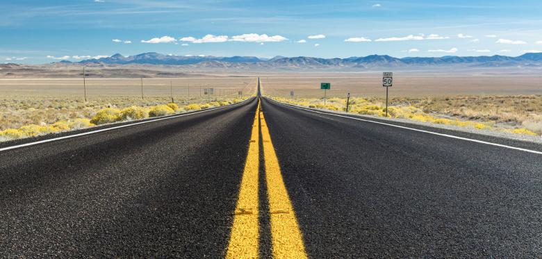 Unterwegs Auf Dem Einsamsten Highway Der Usa