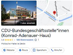 "bundesgeschäftsstell​​e*innen": Google Maps Gendert Zahlreiche Cdu Einträge