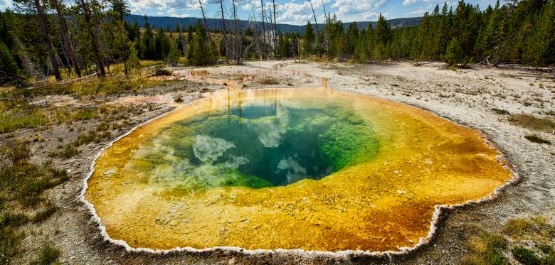 Die Verblassende Schönheit Des Yellowstone Nationalparks